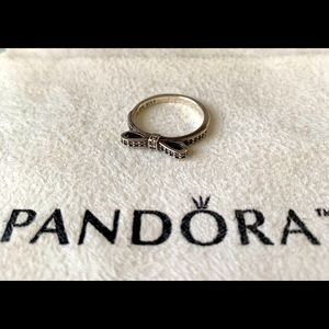 Pandora Sparkling Bow Ring 925 Silver